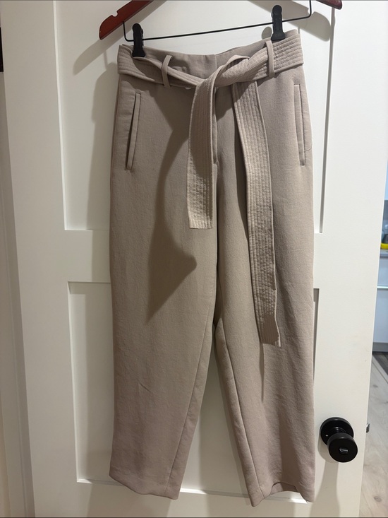 Wilfred Pants - Wilfred Neutral Tie-Waist Straight Leg Trousers